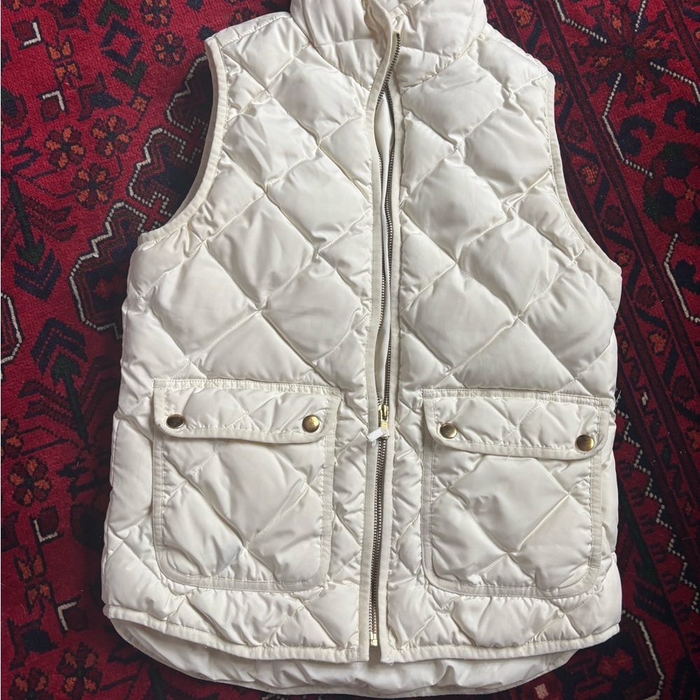 J. Crew Cream Quilted Vest